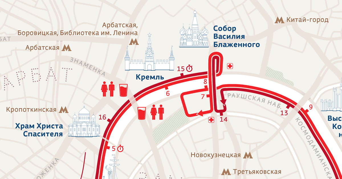 Московский полумарафон схема